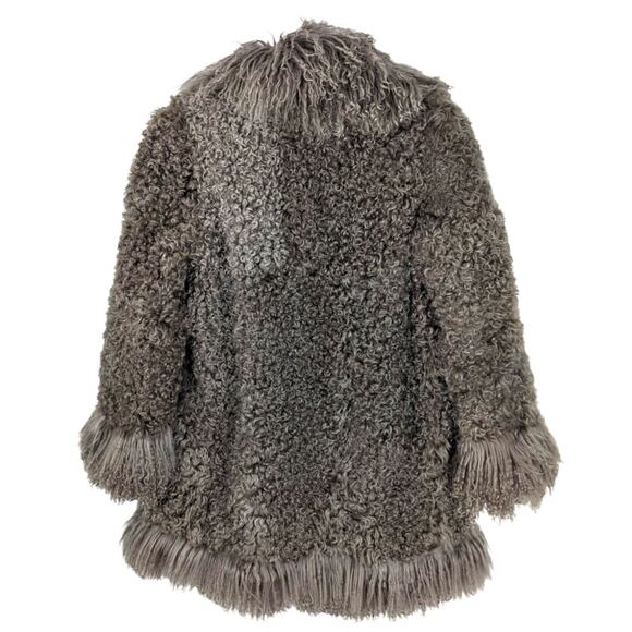 Chloé 1970s Karl Lagerfeld Mongolian Lamb Fur Reversible Coat Gray Taupe 6 SEE - Picture 2 of 12